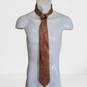 DiBanGu 100% silk Orange Paisley Mens Neck Tie